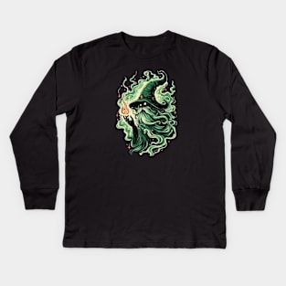 Green Wizard Kids Long Sleeve T-Shirt